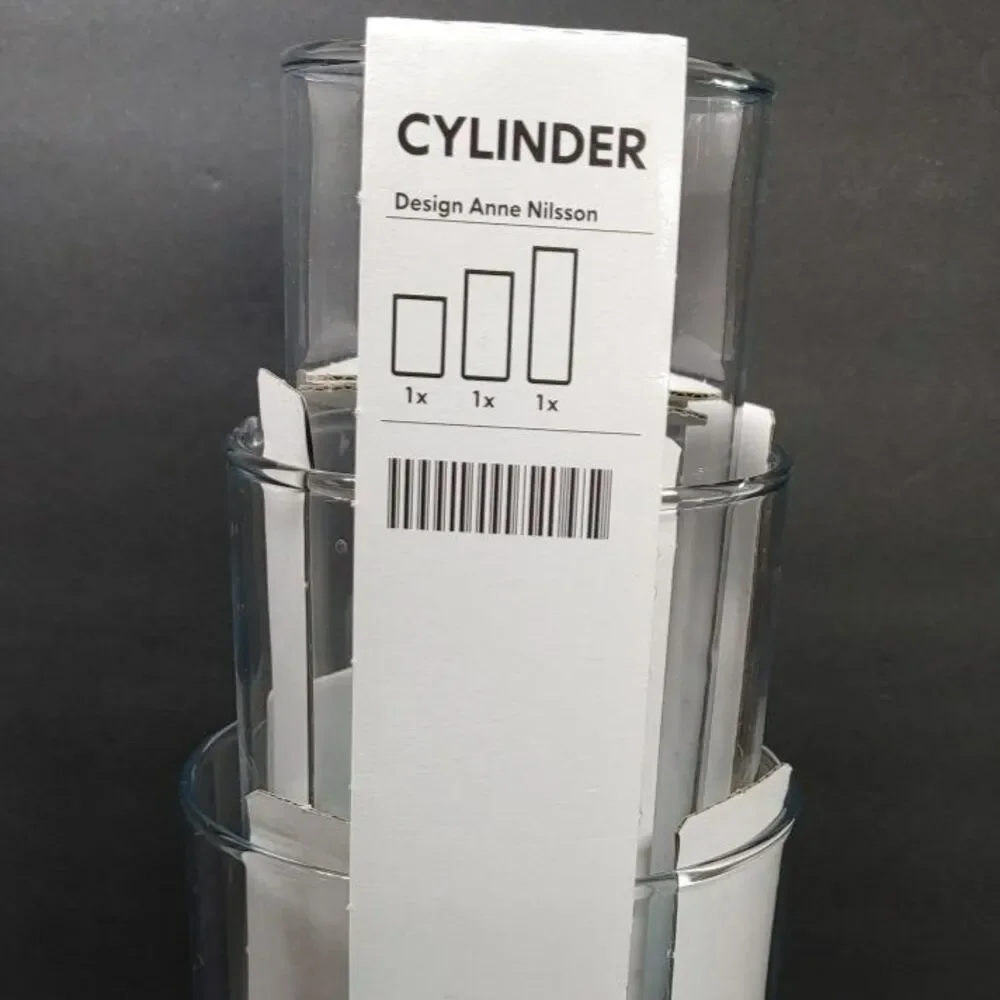 Brand New IKEA 3 Clear Cylinder Vases Design by ANNE NILSSON 12588